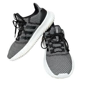 Adidas Cloudfoam Sneakers Big Kids Size 4 Or Women's 6.5 Black & White Fabric